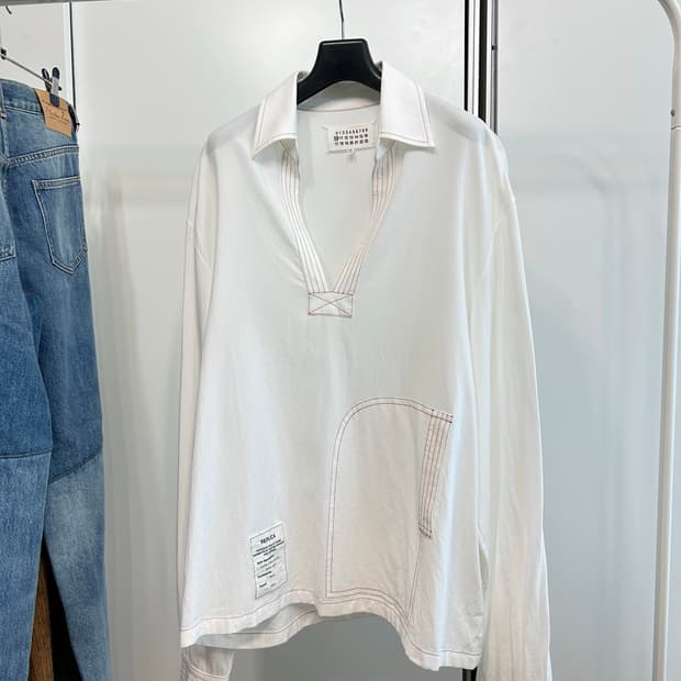 마르지엘라 REPLICA 1950's 파리 크레페 포켓 셔츠