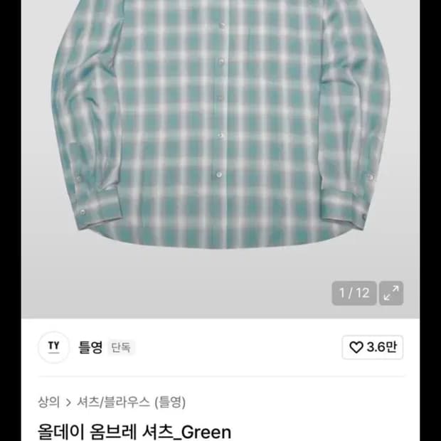 틀영 옴브레 셔츠 그린 