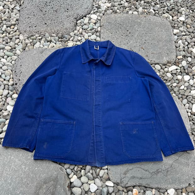 OLD VINTAGE FADED NAVY HBT 헤링본트윌 프렌치워크자켓