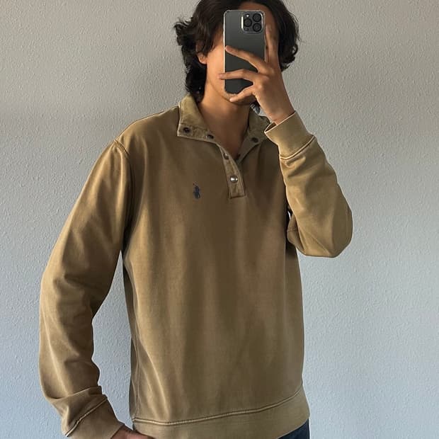 [M-L]폴로 랄프로렌 풀오버 스냅 맨투맨