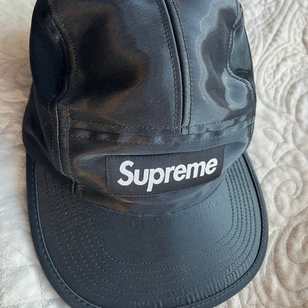 슈프림 18fw 리퀴드 실크 캠프캡 블랙