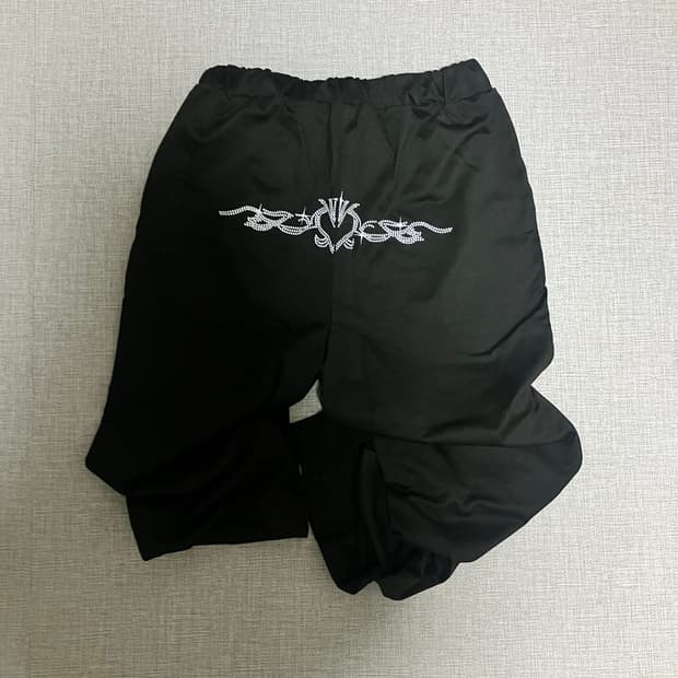 일본빈티지 핀터깔y2k 보헤미안펑크 백로고 트레이닝조거팬츠