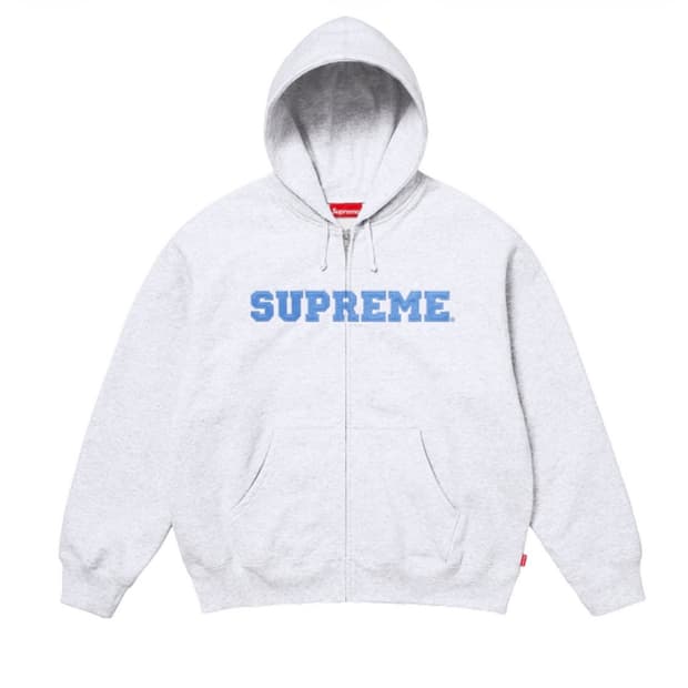 슈프림 컬리지에이트 후드집업 에쉬그레이