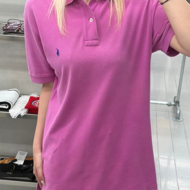 폴로 반팔 카라티 핑크