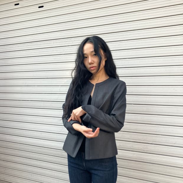 논카라 차콜 울 블레이져