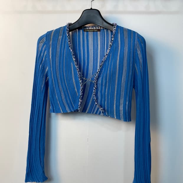 앤더슨 벨 알레나 클리어 스트라이프 가디건 