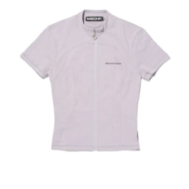 미스치프 모크넥 반팔집업 퍼플그레이 L사이즈