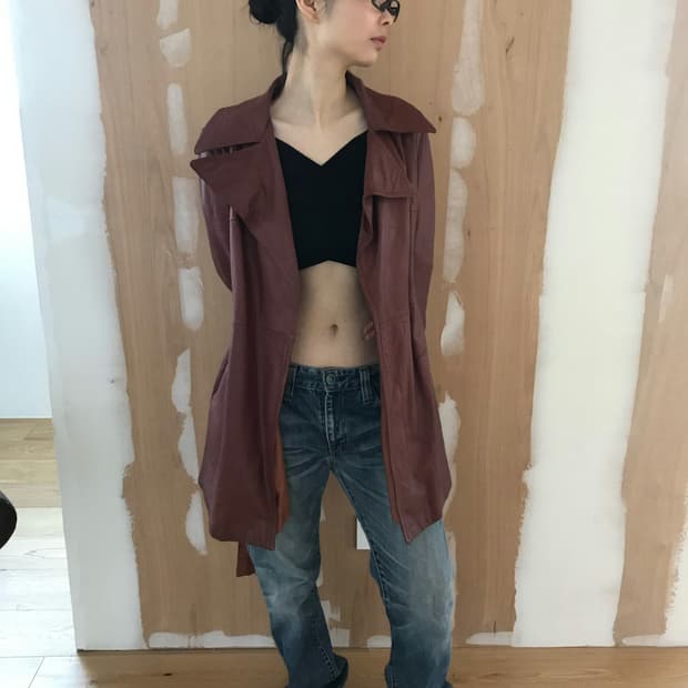 vintage burgundy leather jacket