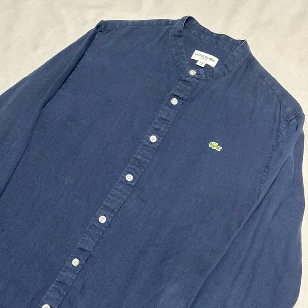 M 라코스테 슬림핏 네이비 린넨 셔츠