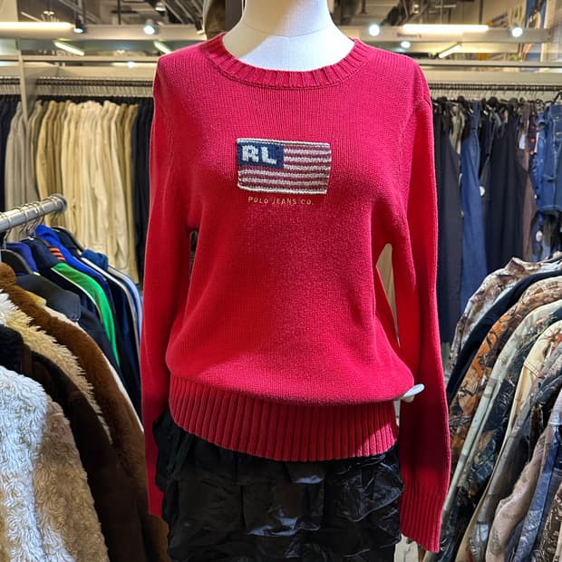 POLO 폴로 레드 성조기니트