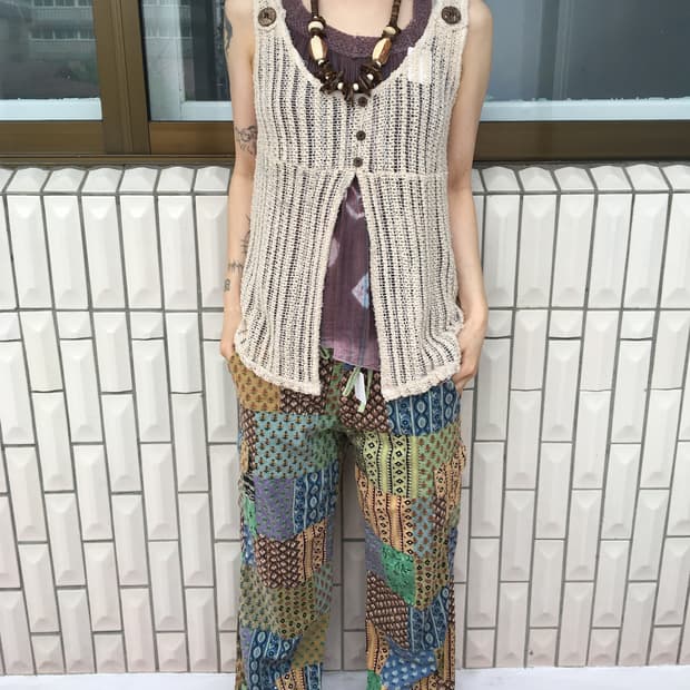 Ethnic mood crochet sleeveless