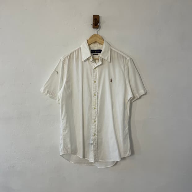 폴로 샴브레이 옥스포드 반팔 셔츠 