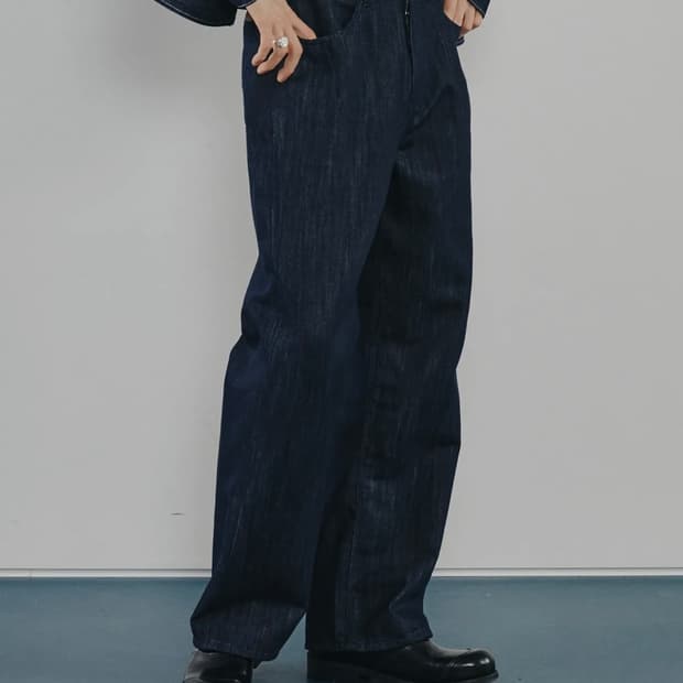 모덴아르더 더블 버튼 와이드 데님 팬츠 인디고 30