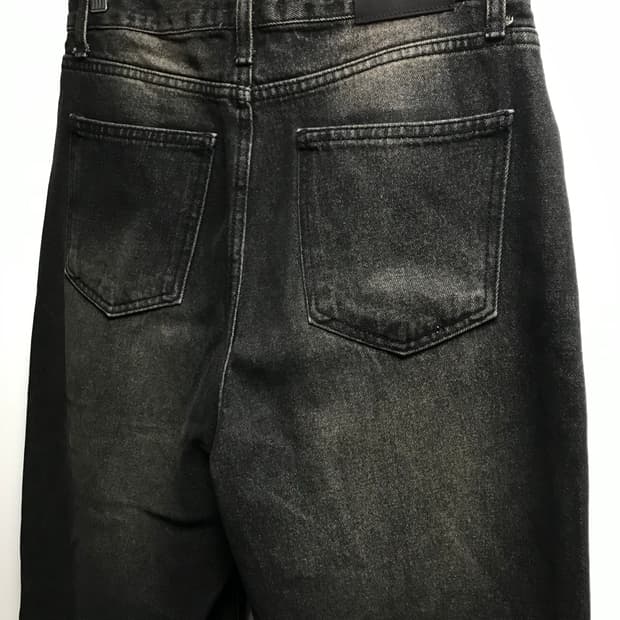 블랙업 폴디아 워싱 와이드 데님 팬츠