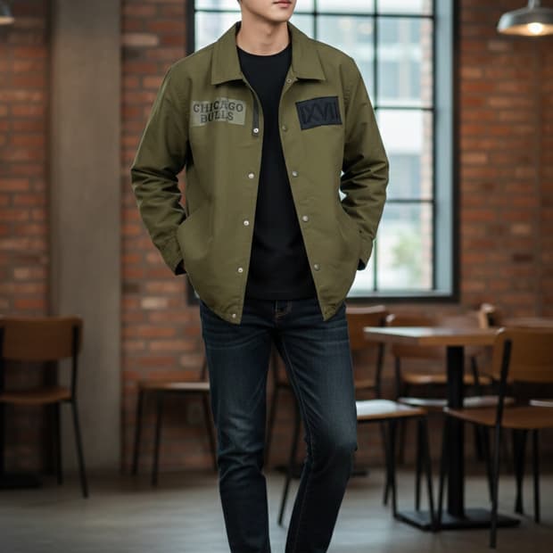 NBA 시카고 불스 로고 코치 자켓