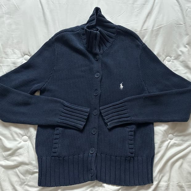 Polo 폴로 랄프로렌 스포츠 버튼니트 하이넥 가디건 L