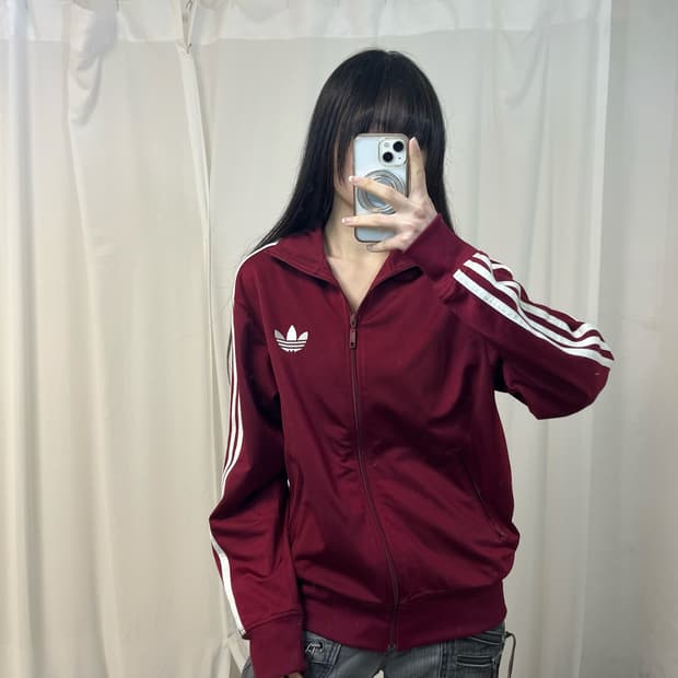 Adidas burgundy firebird jersey