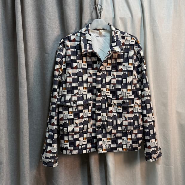 [XL/105] 자라 X Erin Wilson 멀티컬러 워크자켓 블루종