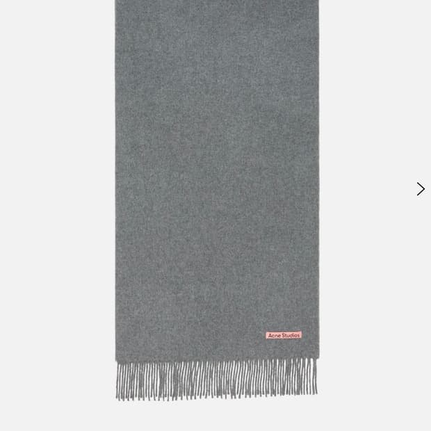 아크네 프린지 울 스카프- 슬림 그레이 멜린지 목도리