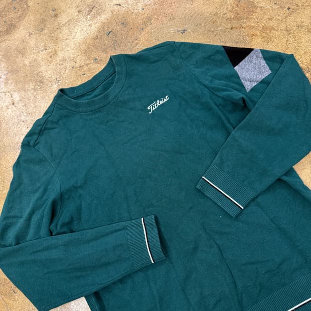 [정품/XL,105] 타이틀리스트 라운드넥 니트 스웨터 그린 b14