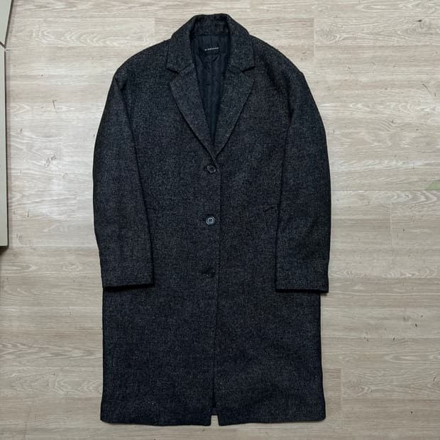 지오다노 여성 헤링본 이너퀼팅 안감 싱글 롱코트 [차콜] XS/85