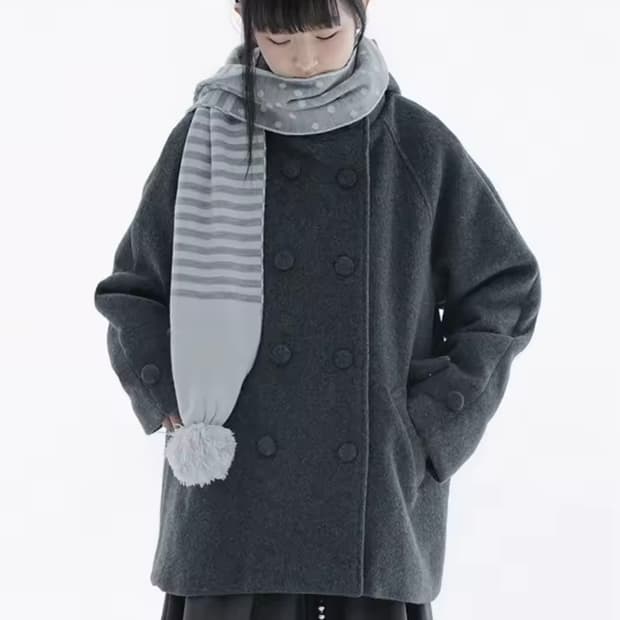 빈티지 울 코트 (차콜)