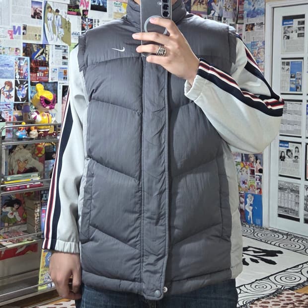 나이키 그레이 덕다운 패딩 베스트