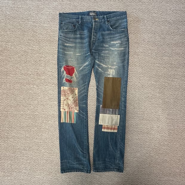 WHITE LINE japan made patchwork jeans