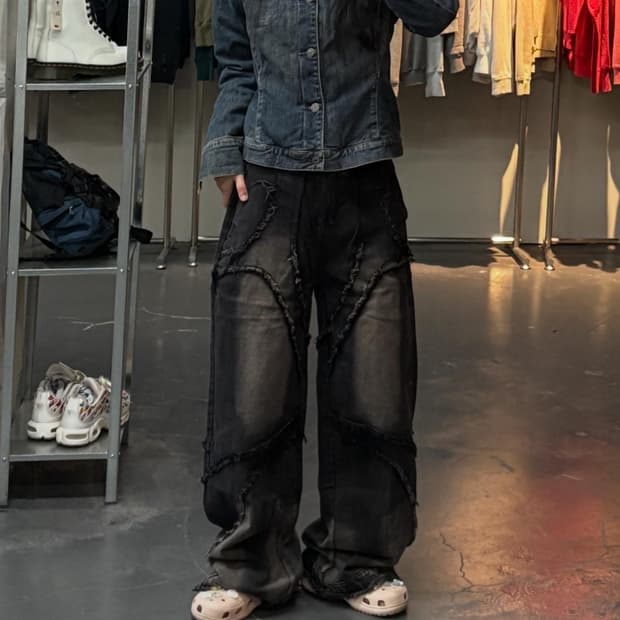 빈티지 브라운털카라 워시드 데님 트러커자켓 A2998