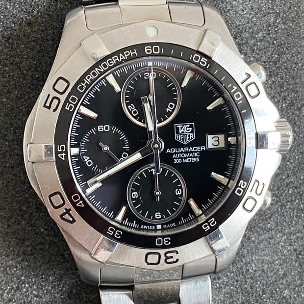 태그호이어 아쿠아레이서 크로노 CAF2110 오토메틱 41mm 블랙