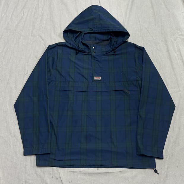 스투시 타탄 체크 아노락 바람막이 L