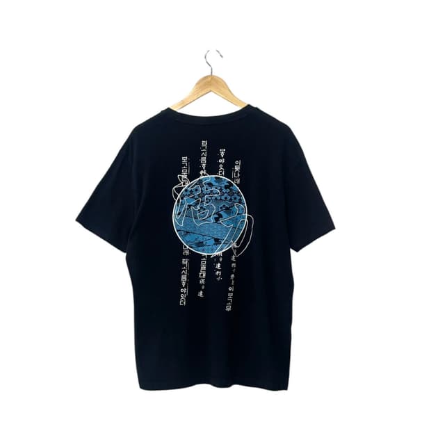 EVISU 에비수 한글믹스 라운드 반팔티 XL 