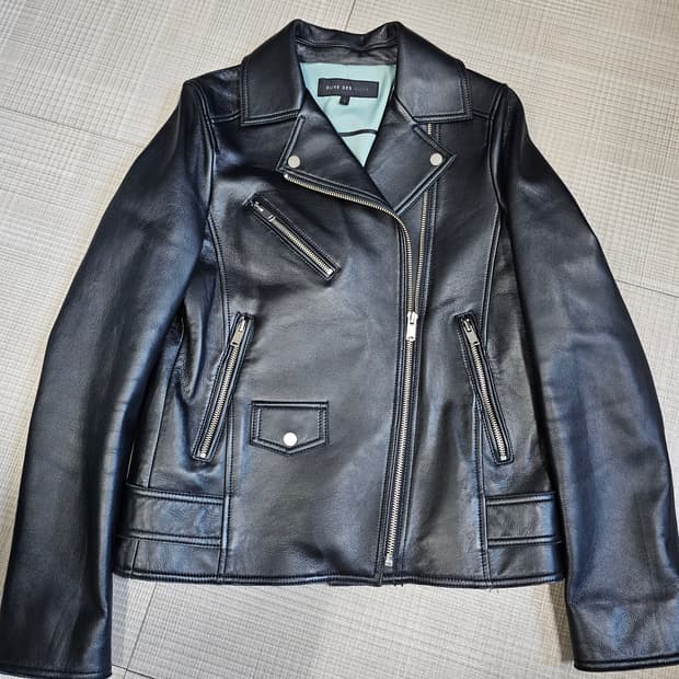 올리브데올리브 블랙 양가죽 라이더 자켓