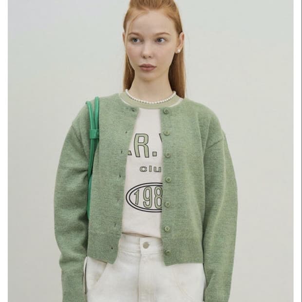 그로브 21SS GIGI GARDIGAN 그린 가디건