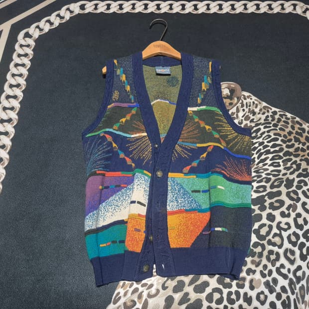 90's 게쿠 오스트레일리아 케이블 니트 베스트 XL