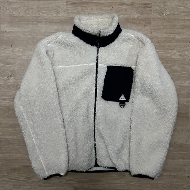 네파 배색 뽀글이 플리스 후리스 자켓 [크림] L/100