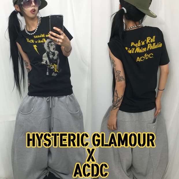 🎸 히스테릭글래머 X ACDC 콜라보 반팔 티셔츠 🎸