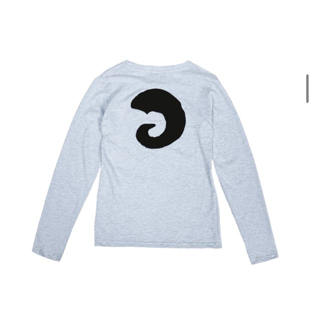 탄산마그네슘 혼 아플리케 롱슬리브 스카이블루 그레이