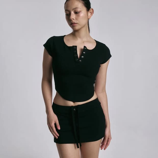 플리즈노팔로우 제니 스냅탑 블랙