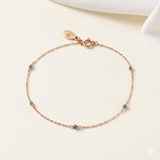 ✨ 로즈몽 14K 로즈골드 런던블루 토파즈 팔찌 | 정품 | 가격인하