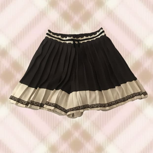 엑시즈팜 브라운 큐롯 스커트 치마 라떼 히메 갸루 러블리 로걀 빈티지