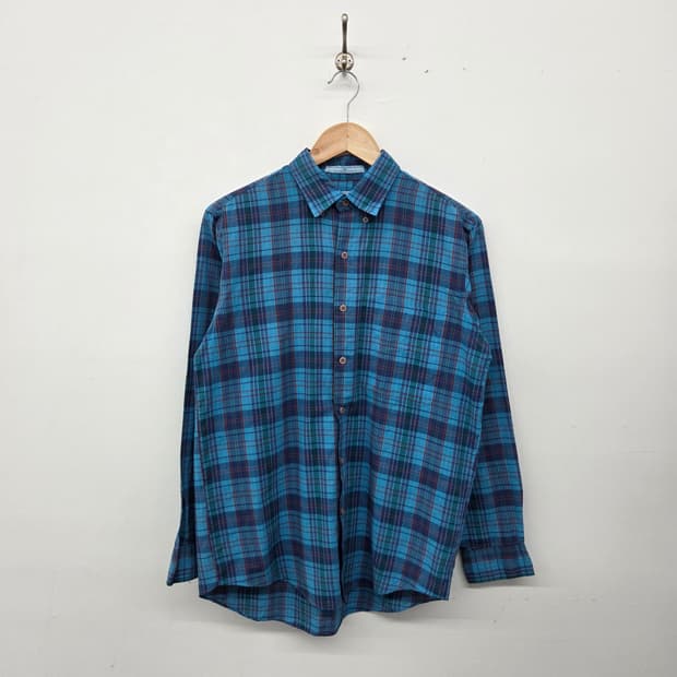 리바이스 청록색 체크 남방 셔츠 남성M