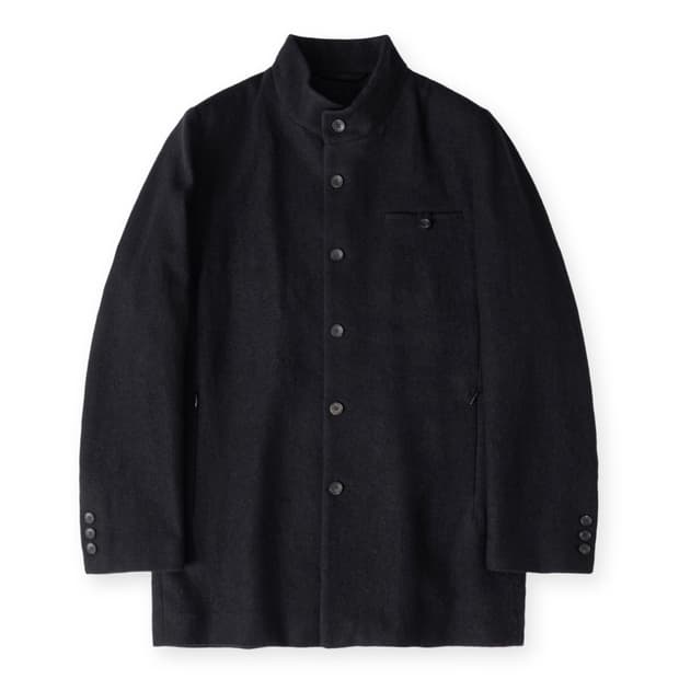 [1] stand collar coat black