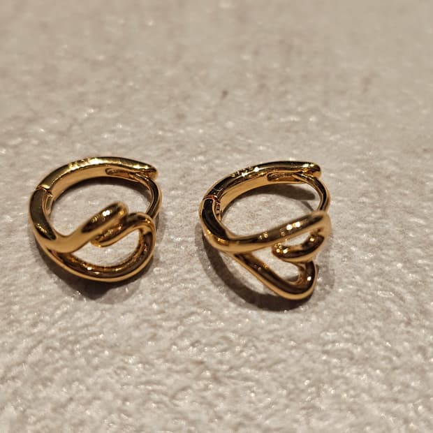 새상품 925실버 하트 링 귀걸이 심플하고 예쁜 데일리 귀걸이