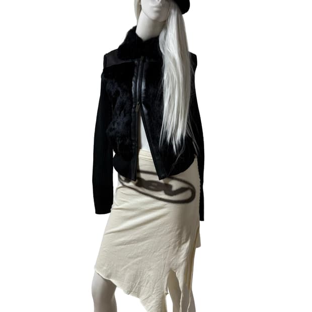 Vtg 갸루 y2k 아크릴 퍼 울 가디건