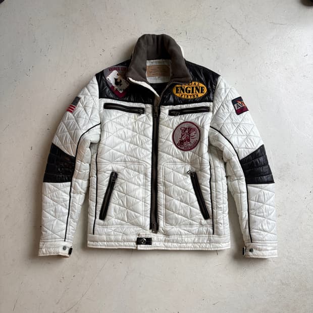 아비렉스 빈티지 퀄티드 모터사이클 자켓 M