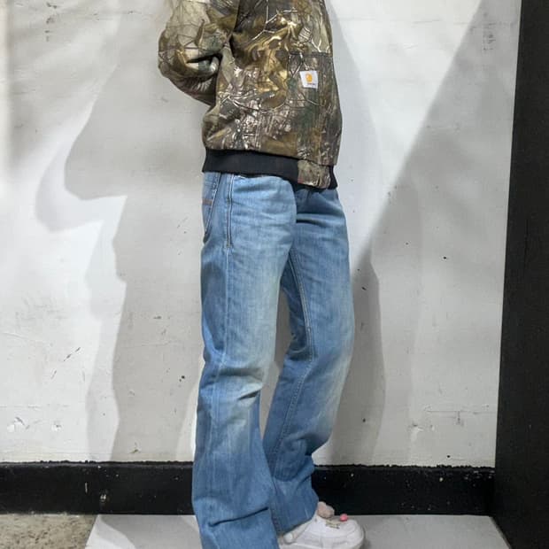 디젤 연청 와이드 데님 팬츠 청바지 