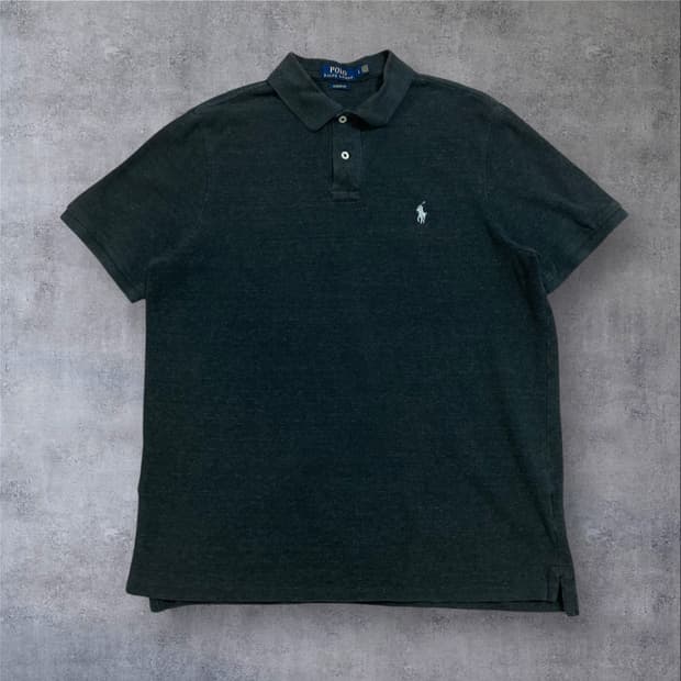 폴로 랄프로렌 스몰 포니 로고 차콜 카라 반팔티