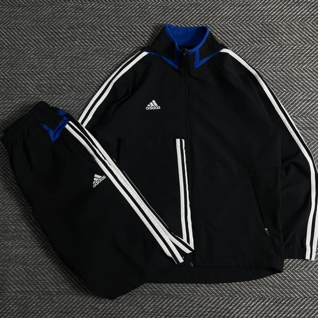 00s 아디다스 올드스쿨 배색 우븐 트랙자켓 & 트랙팬츠 세트o 3741