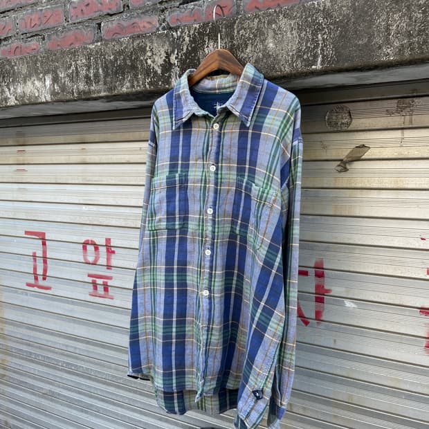 90-00s Stussy Flannel Faded Check Shirt